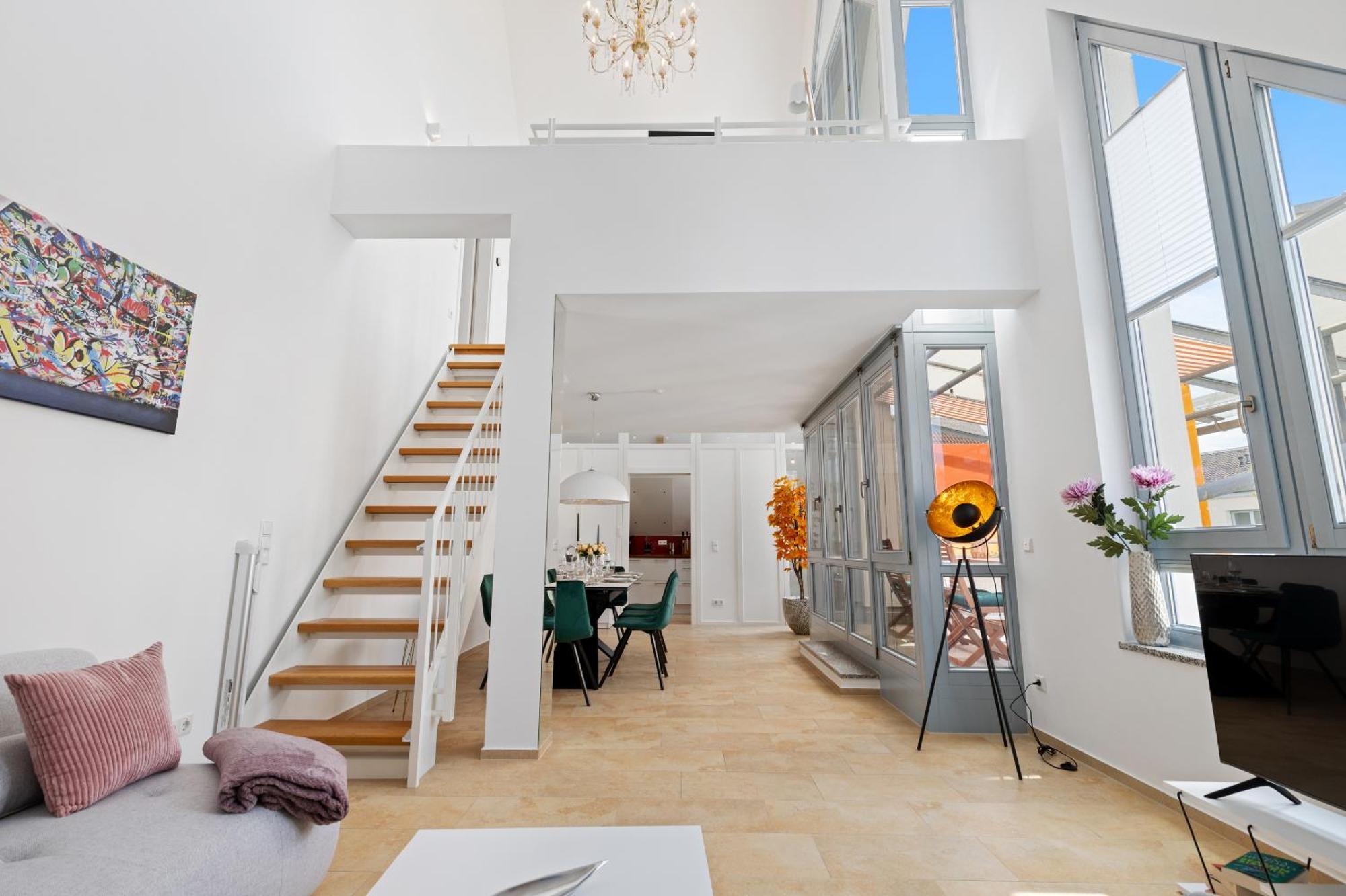 Helloflats - Luxus-Penthouse - Balkon - Parking - Zentrum - Therme - Naehe Flughafen Muc Erding Luaran gambar